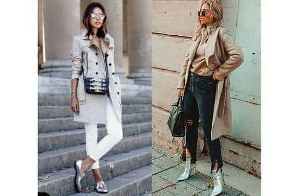 What to wear with silver & metallic heels?