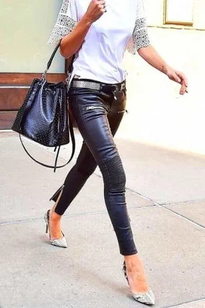 What to wear with silver & metallic heels?