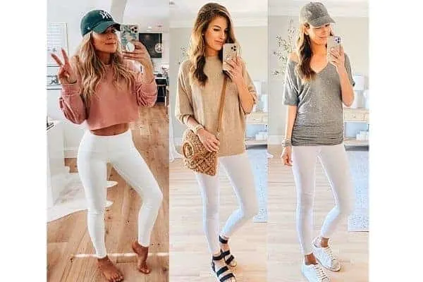 white leggings outfit ideas