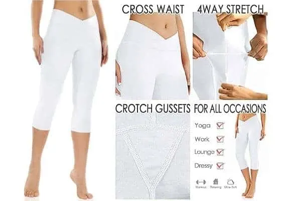 white leggings with a crotch gusset amazon