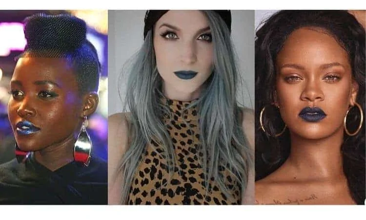 What clothes to wear with blue lipstick