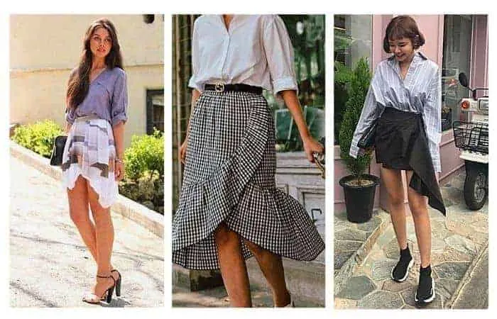 What to wear with an asymmetrical skirt or handkerchief hem skirt?
