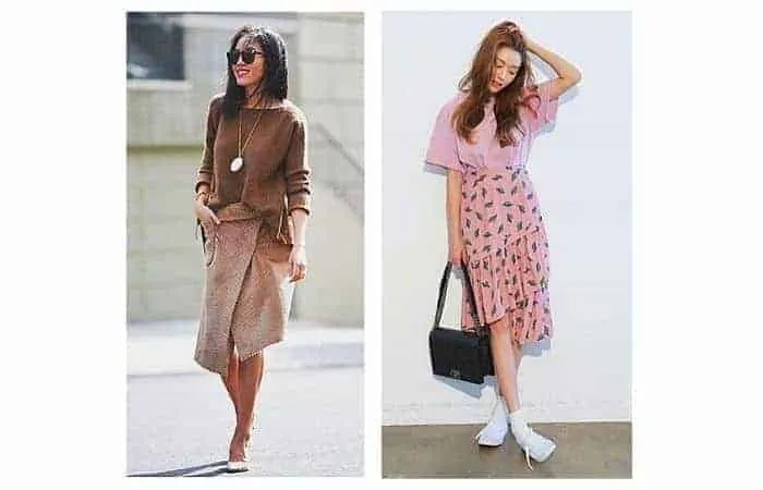 What to wear with an asymmetrical skirt or handkerchief hem skirt?