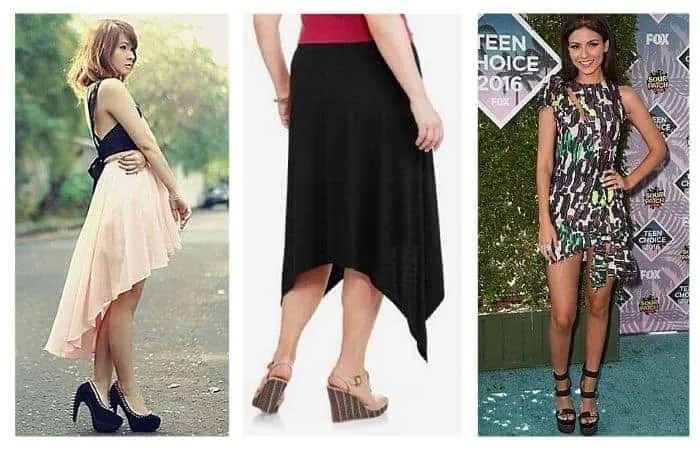 What to wear with an asymmetrical skirt or handkerchief hem skirt? Shesheds
