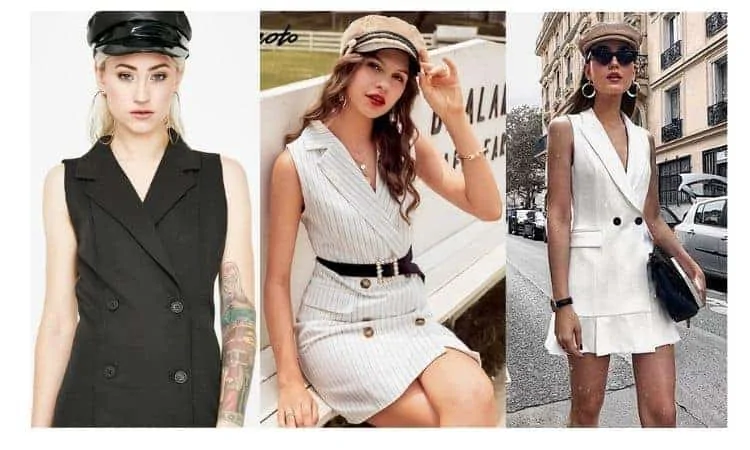 what to wear with a sleeveless blazer dress