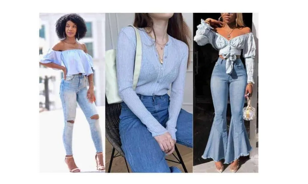 what to wear with light blue pants