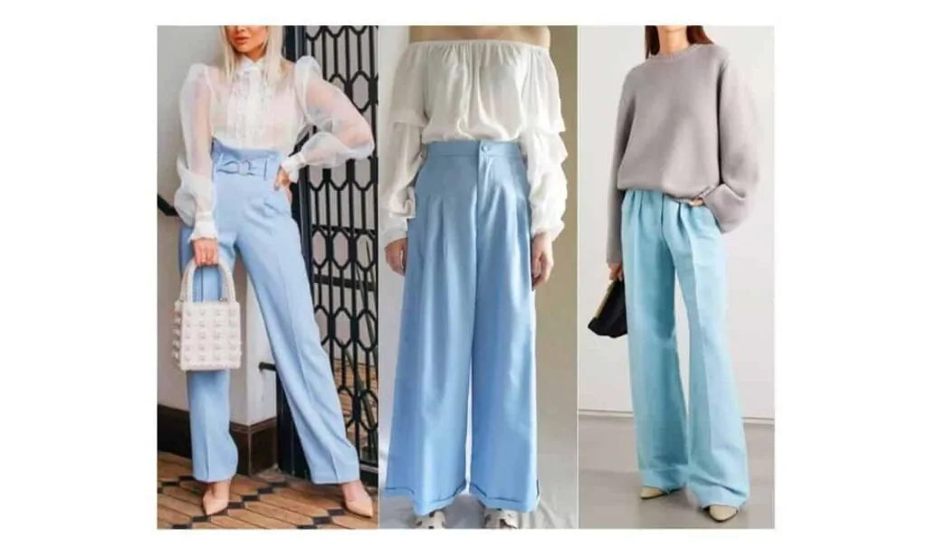 what to wear with light blue pants