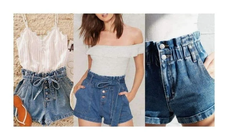 what to wear with paper bag shorts