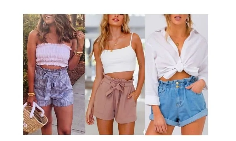 what to wear with paper bag shorts