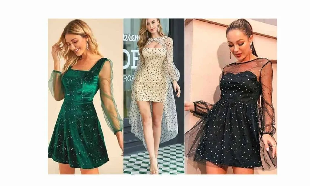 sheer overlay dress with sleeves