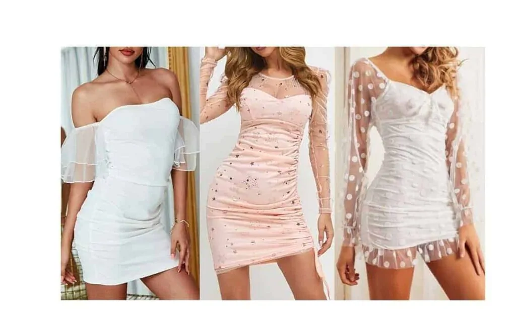 sheer overlay dress with sleeves