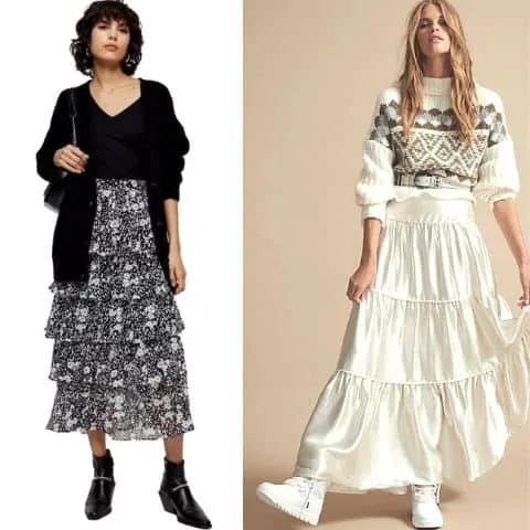 what to wear with a tiered skirt