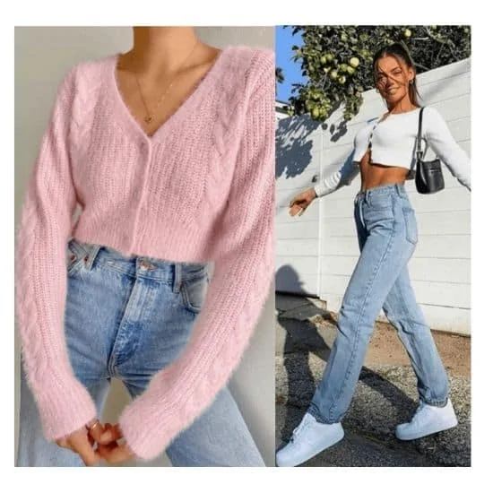 how to style a cropped cardigan , women fashion outfit tips