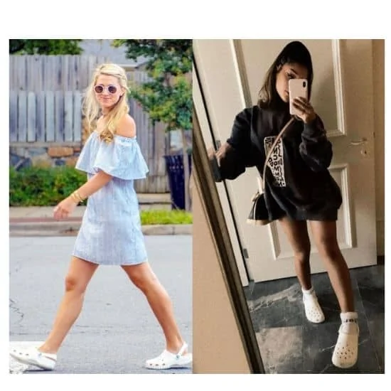 what to wear with crocs - lady outfit ideas