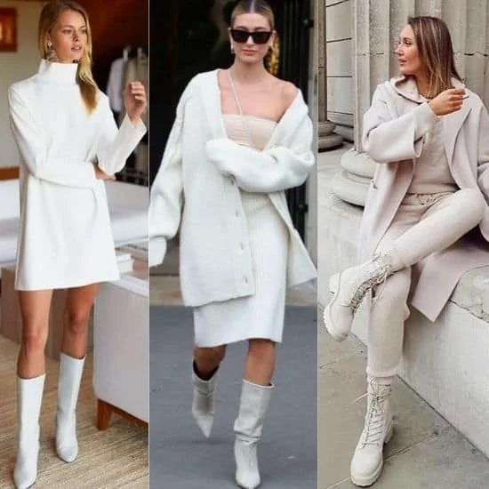 what to wear with white boots ladies