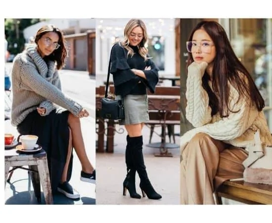 clear frame glasses in winter