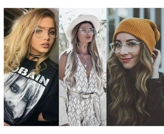 clear glass hipster style girl