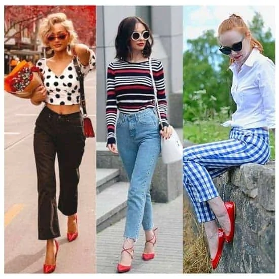 what to wear red shoes ladies, what to wear with red heels