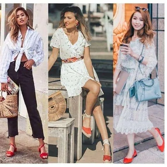what to wear red shoes ladies, what to wear with red heels