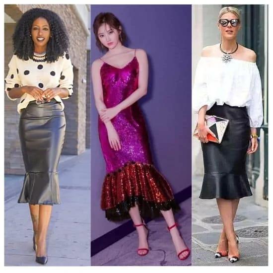 how to style mermaid dress, how to style trumpet dress , how to style fishtail dress