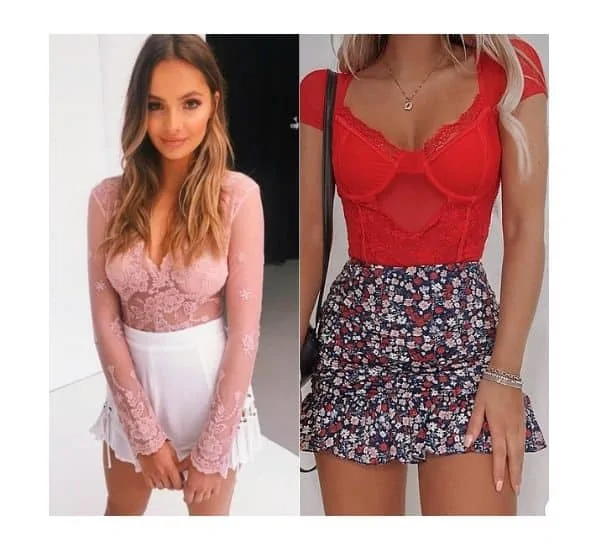 cute lace bodysuit outfit ideas