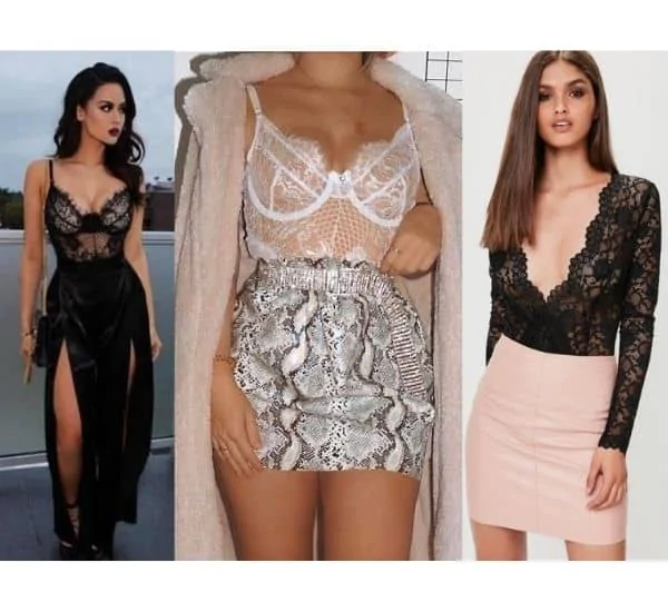lace bodysuit outfit ideas with skirts