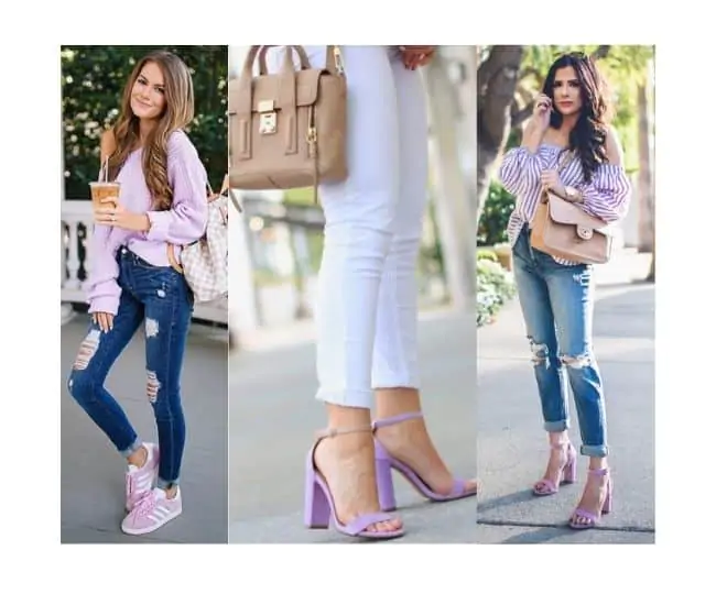 what to wear with lavender lilac shoes