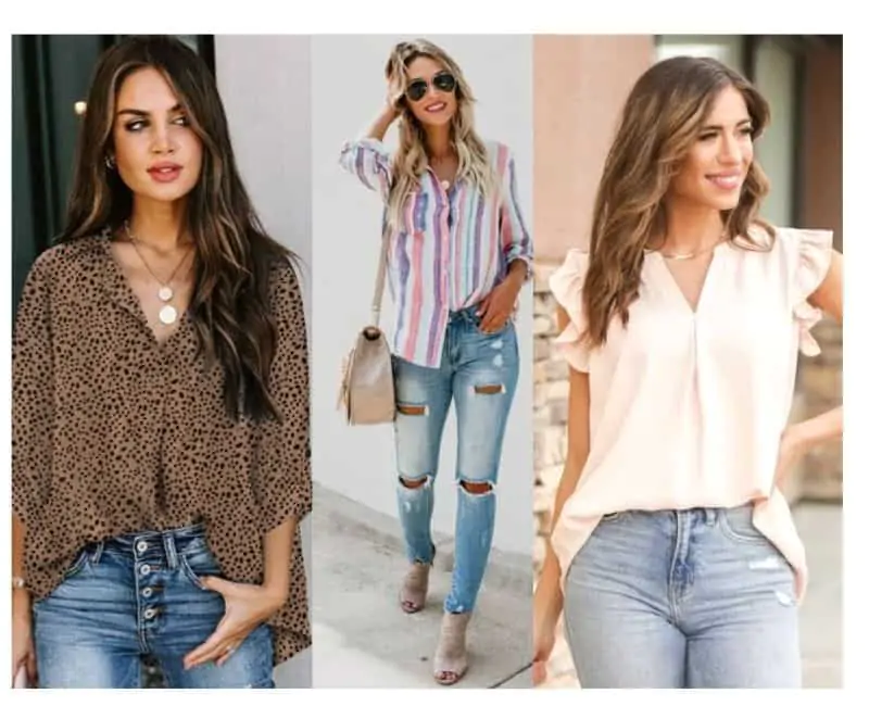 how to wear a blouse with jeans