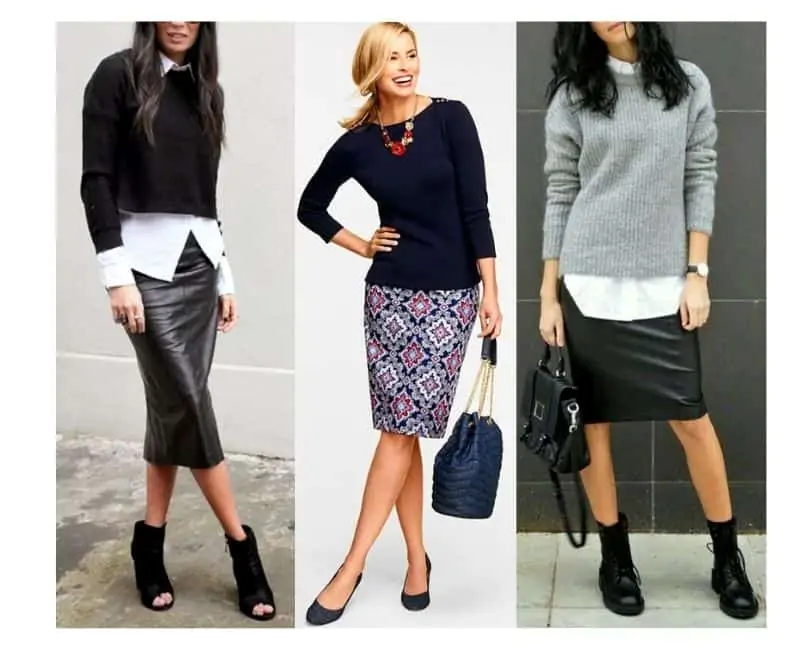 how to wear a pencil skirt with a tummy