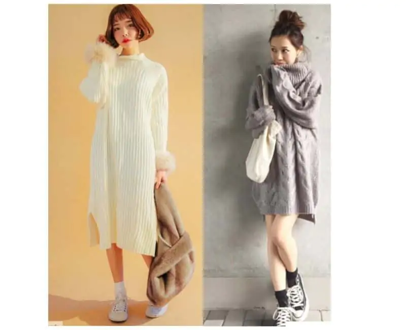 how to wear sweater dress in winter
