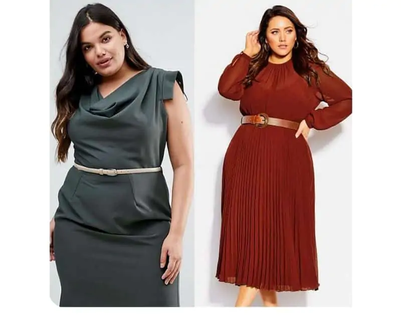 dress and belt work attire plus size