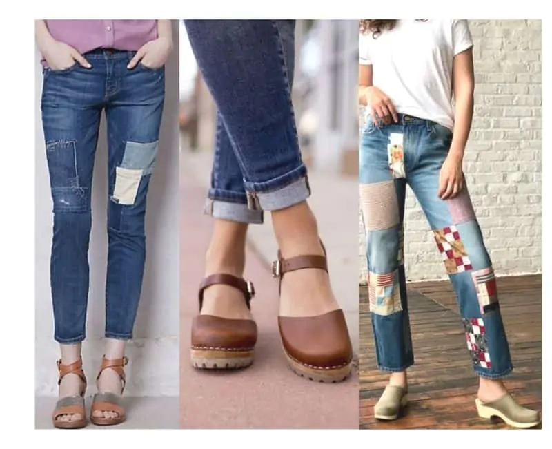 what to wear with patched jeans