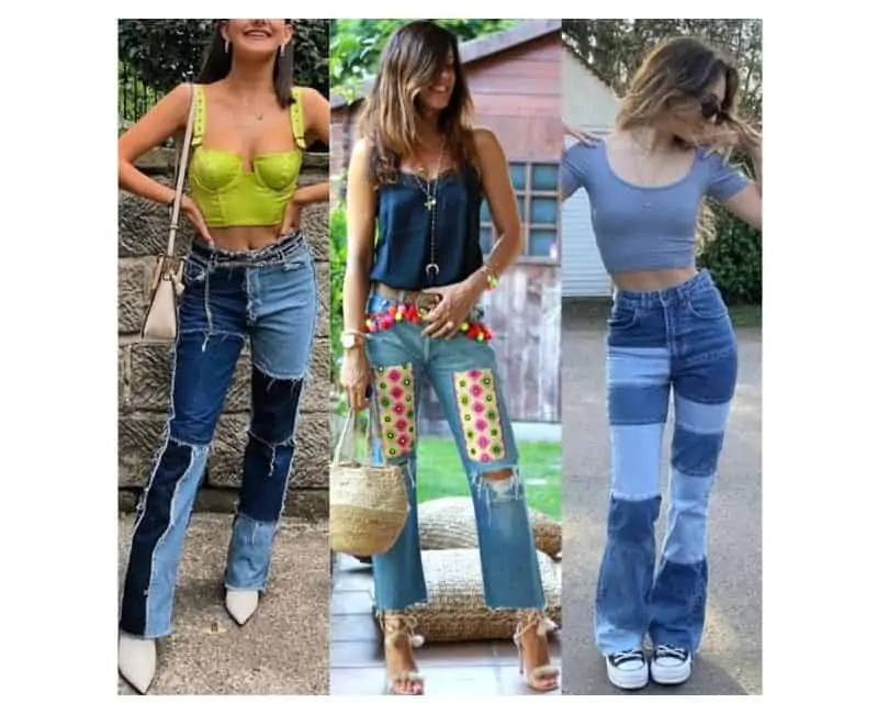 what to wear with patchwork jeans