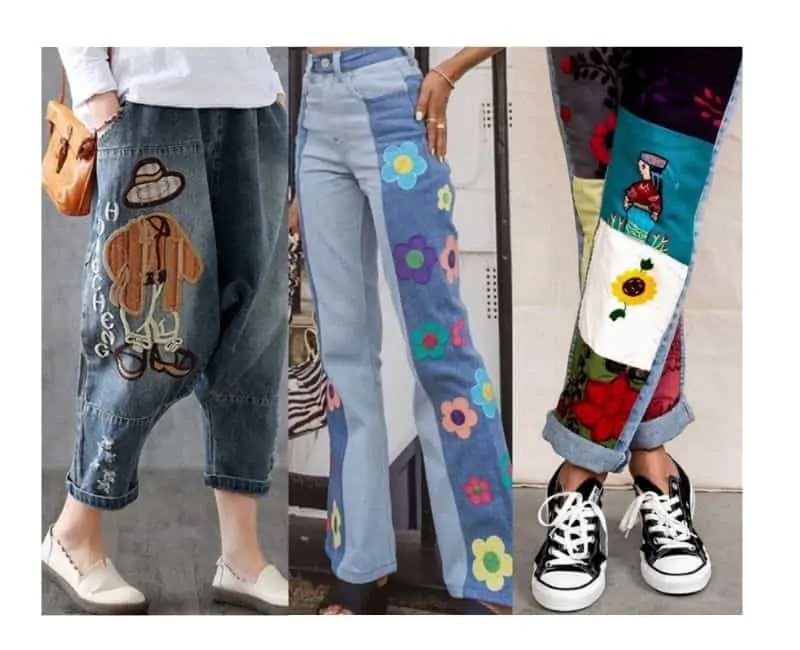 what to wear with patchwork jeans