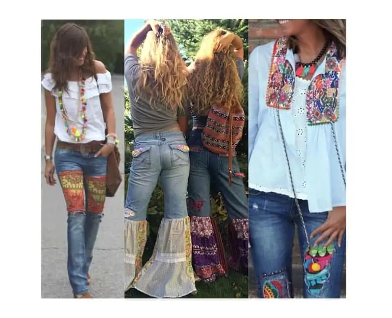 what to wear with patchwork jeans