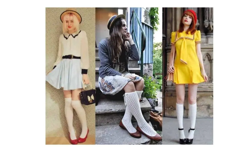 white knee high outfit vintage