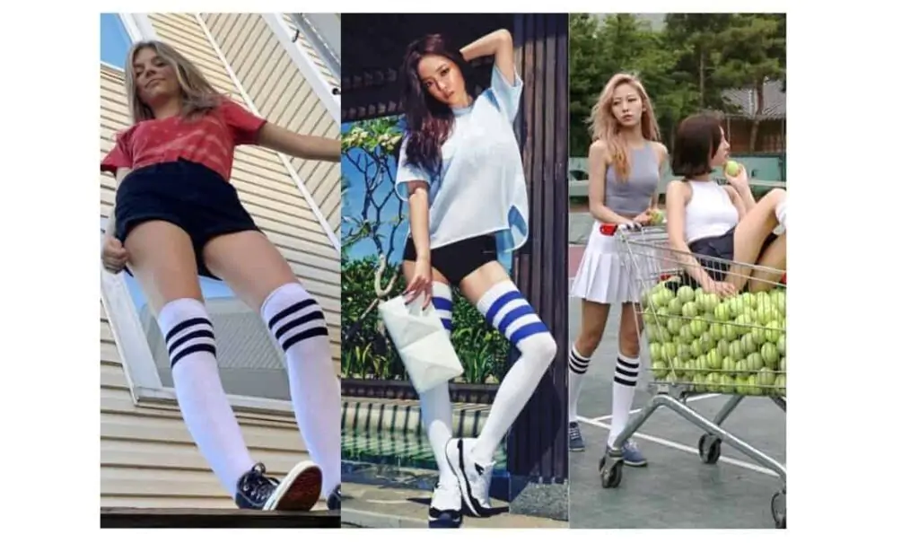 cute white knee high socks outfit