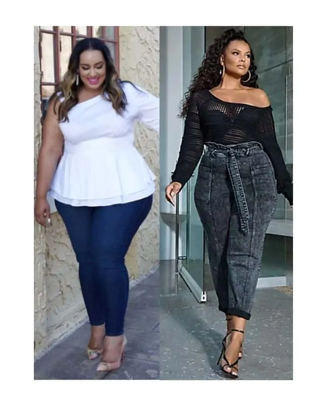 Black jeans outfit ideas for plus size