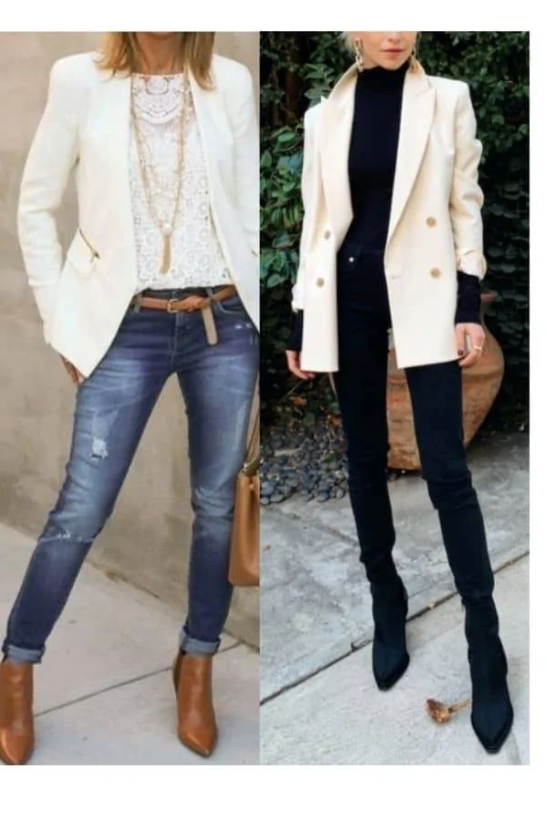 how to wear winter white blazer