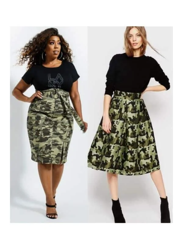 Camouflage skirt outfit ideas