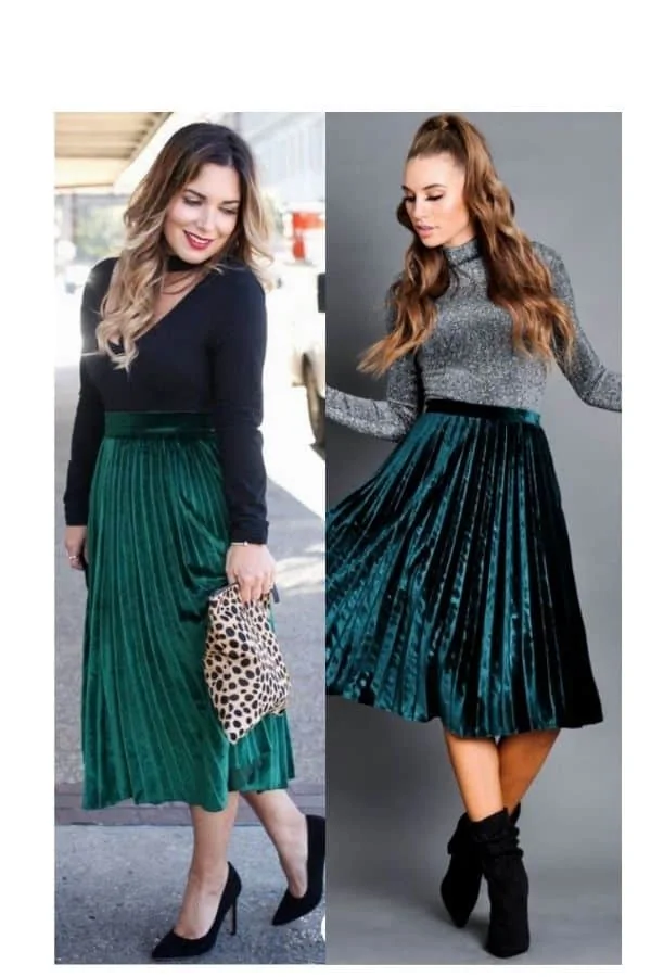 How to wear a green velvet dress