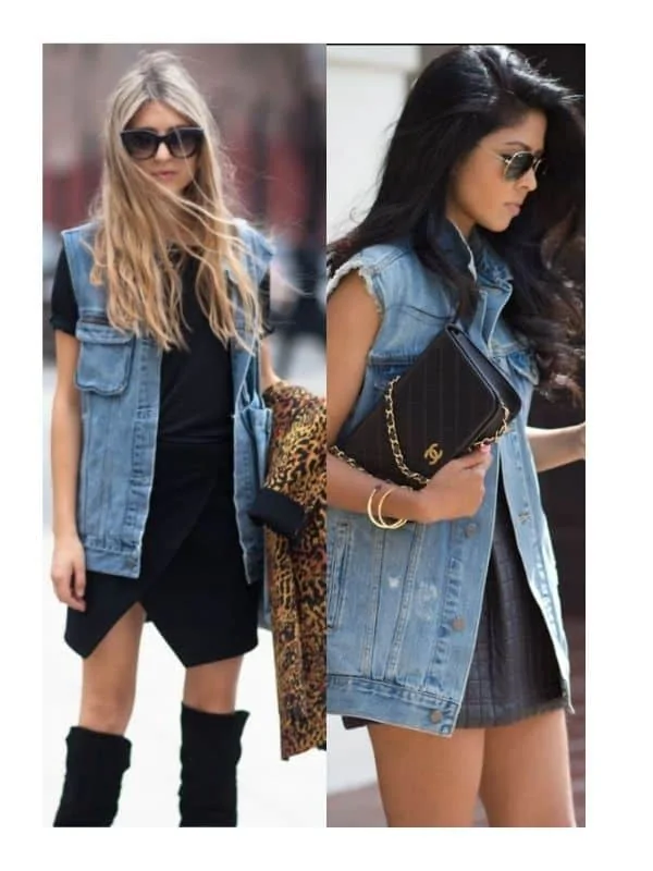 long denim vest outfit ideas