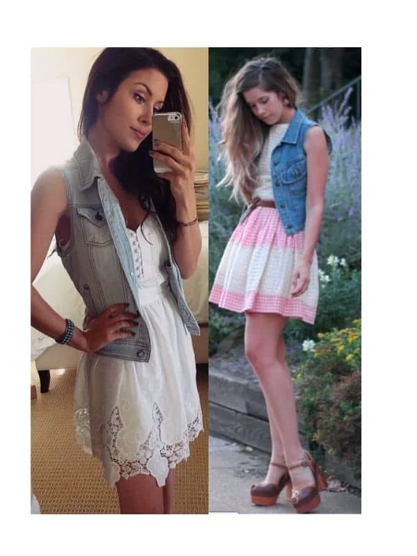 How to wear a denim vest in summer?