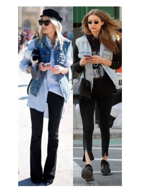 sleeveless denim jacket womens outfit 