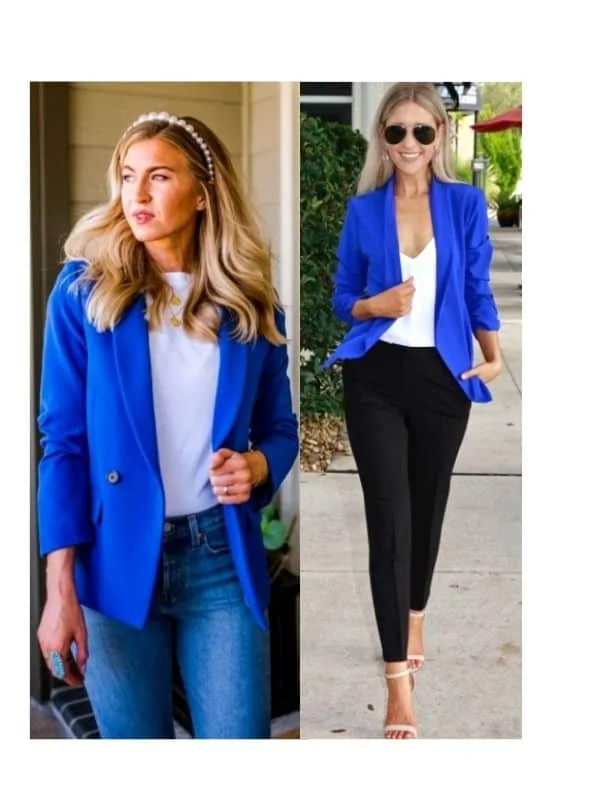 royal blue blazer outfit ideas