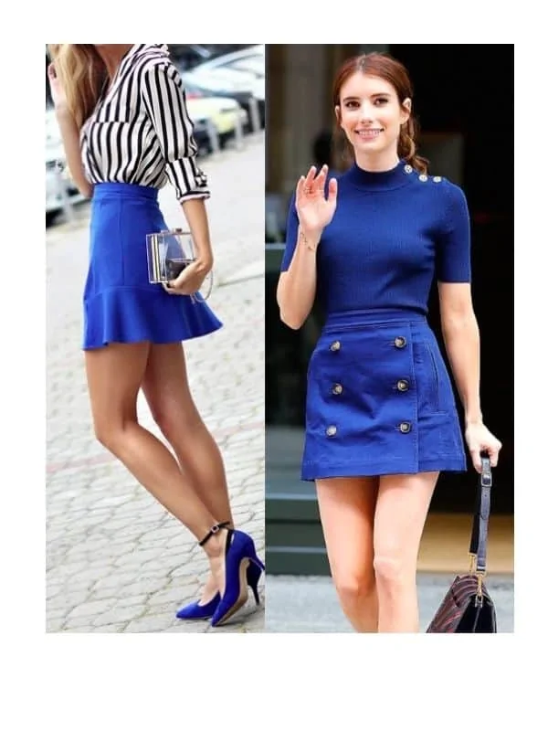 royal blue skirt outfit ideas