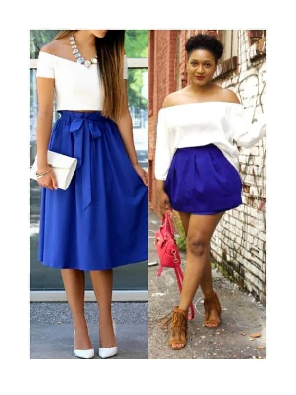 royal blue and white outfit ideas