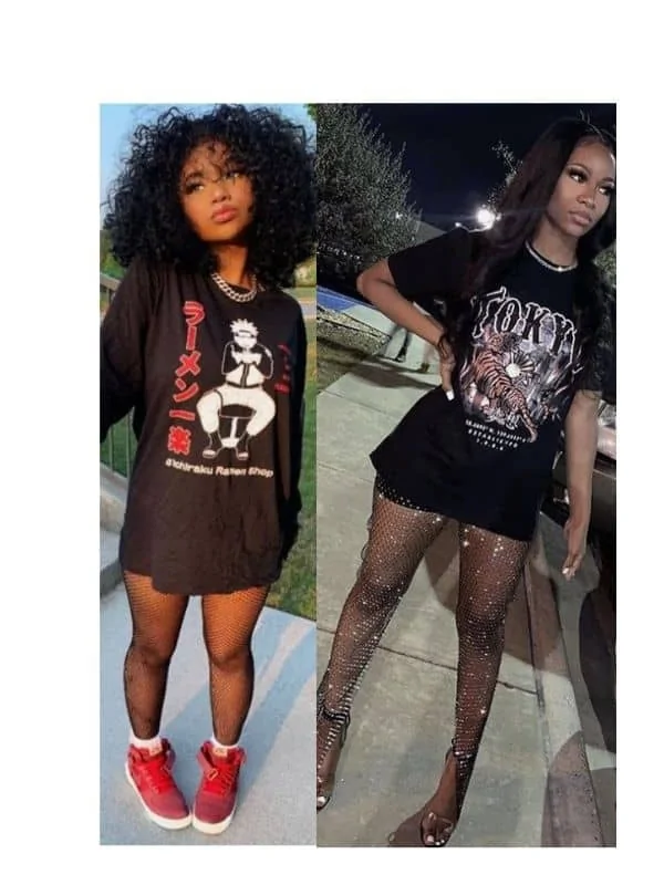  T-shirt dress outfit black girls