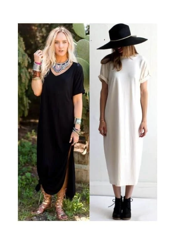 Long t-shirt dress outfit