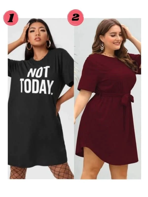 T-shirt dress outfits for plus size bae